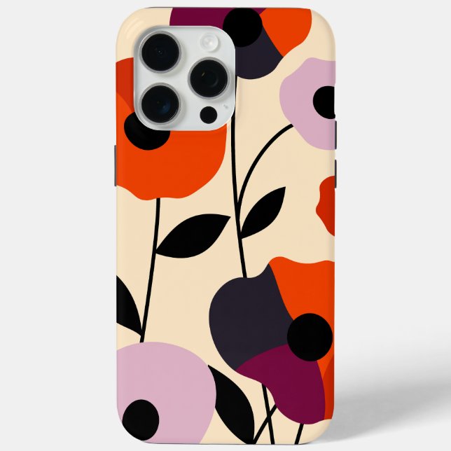 Minimal Poppy Bloom Case-Mate iPhone Hülle (Rückseite)