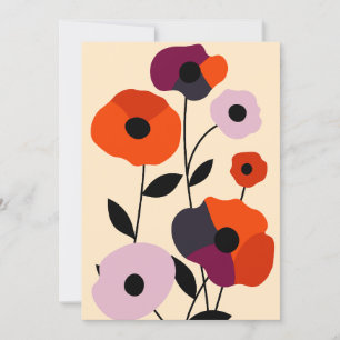 Minimal Poppy Bloom Feiertagskarte