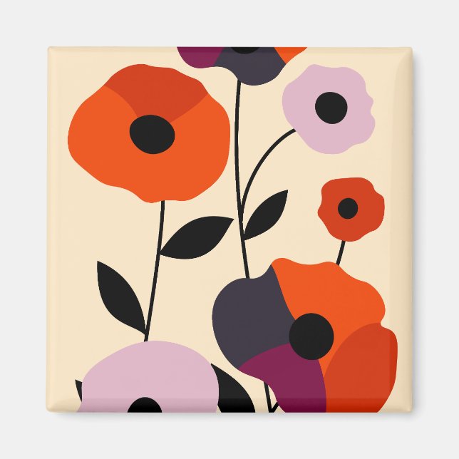 Minimal Poppy Bloom Magnet (Vorne)