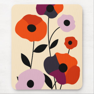 Minimal Poppy Bloom Mousepad