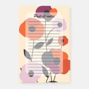 Minimal Poppy Bloom Post-it Klebezettel