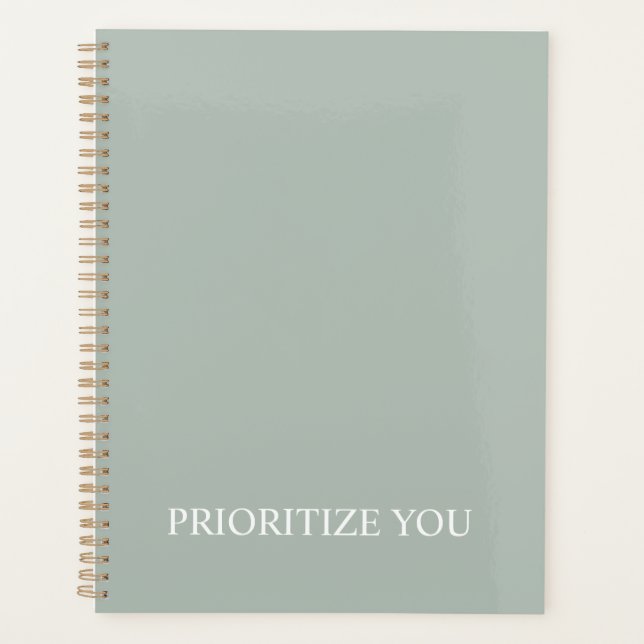 Minimal Priorisieren Sie Zitat Asche Farbe Planer (Vorderseite)