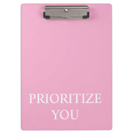 Minimal Priorisieren Sie Zitat Staubiges Rosa Pink Klemmbrett