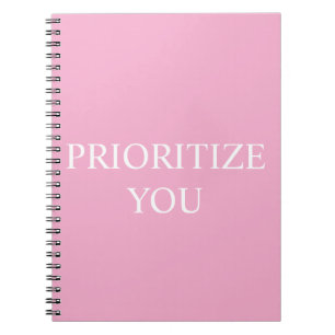 Minimal Priorisieren Sie Zitat Staubiges Rosa Pink Notizblock
