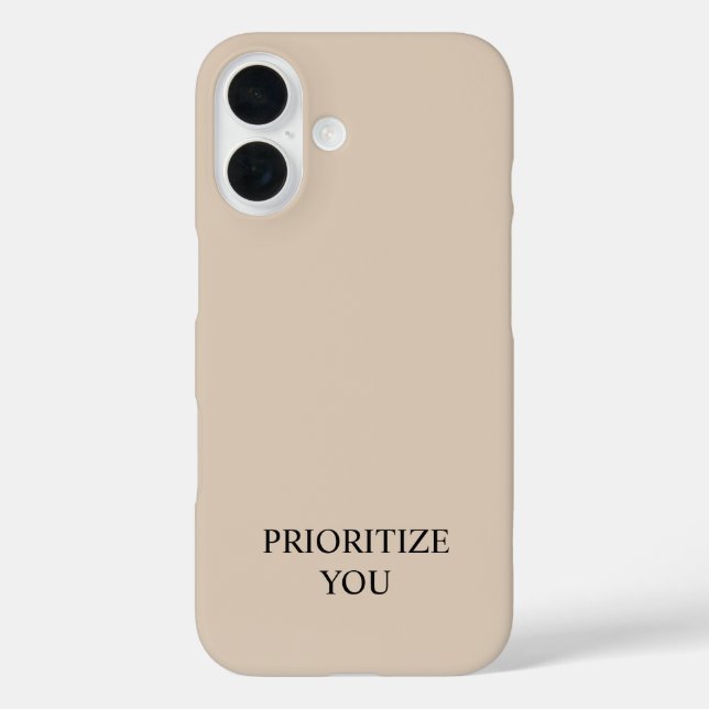Minimal Prioritize You Quote Beige  Case-Mate iPhone Hülle (Rückseite)