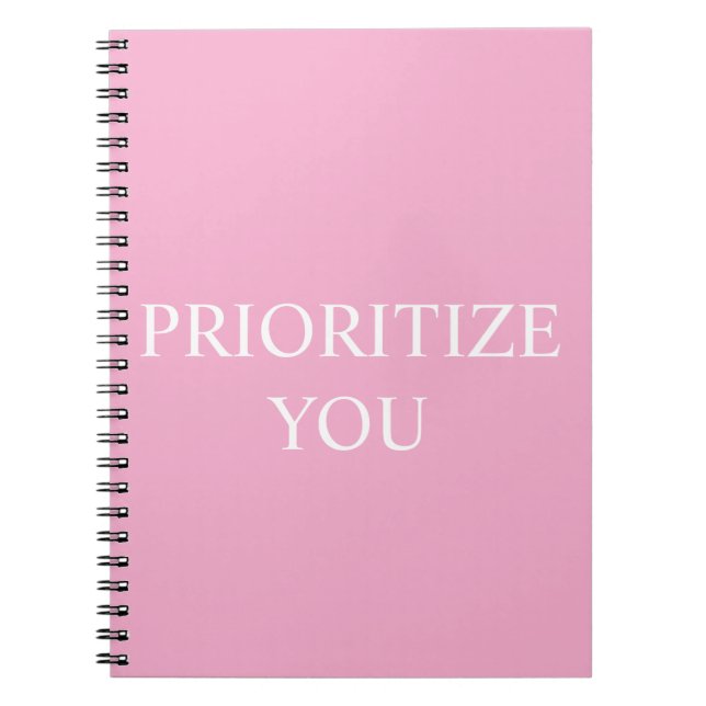 Minimal Prioritize You Quote Dusty Rose Pink Notizblock (Vorderseite)