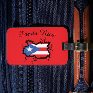 Minimal Puerto Rico Karte Nationalflagge Gepäckanhänger