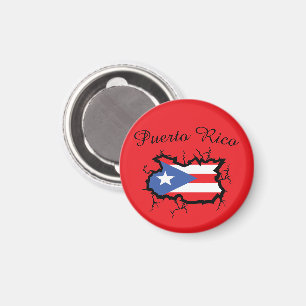 Minimal Puerto Rico Karte Nationalflagge Magnet