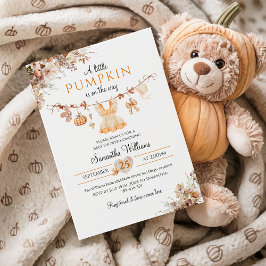 Minimal Pumpkin Girl Modern Fall Babydusche Einladung