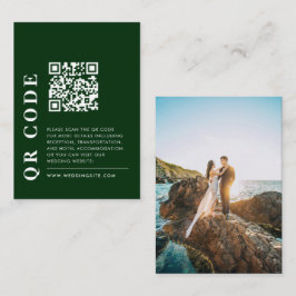 Minimal QR Code Emerald Green Wedding Detail Foto Begleitkarte