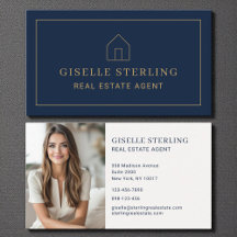 Minimal Real Estate Agent Navy Blue House Photo