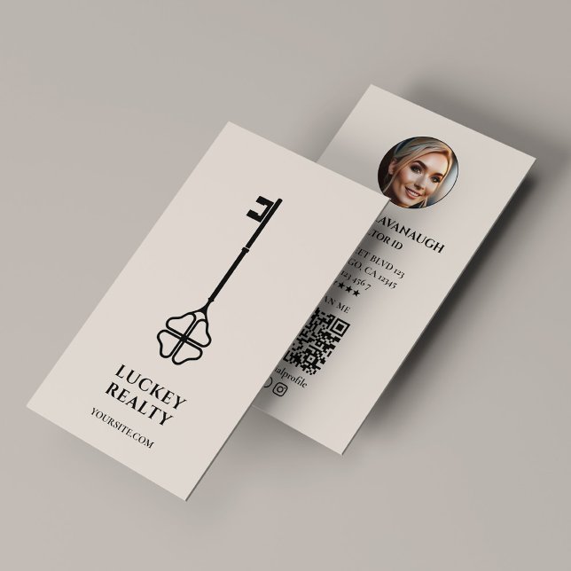 Minimal Realtor Key Hypothekenmakler Foto Sand Visitenkarte (Minimal Realtor Key Mortgage Broker Photo Sand Business Card
)