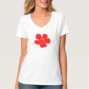 Minimal Red Blume Sommer T - Shirt