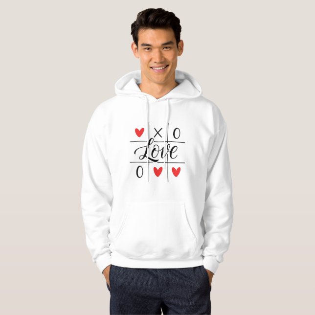 Minimal Red Hearts Hoodie (Vorne ganz)