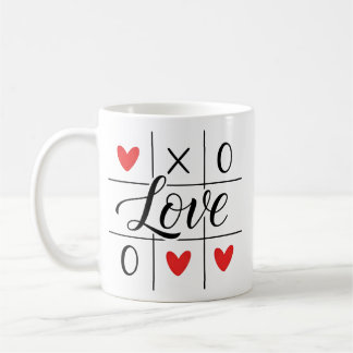 Minimal Red Hearts Love Mug Kaffeetasse