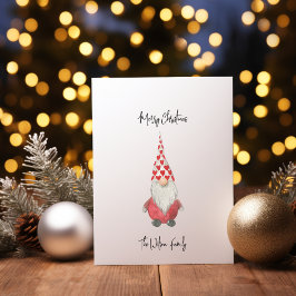 Minimal Red Skandinavien Gnome Frohe Weihnachten
