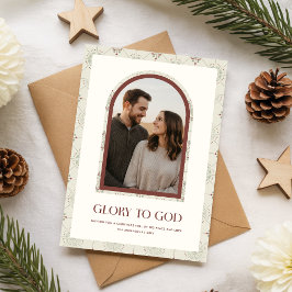 Minimal Religious Family Arch Photo Christmas Feiertagskarte