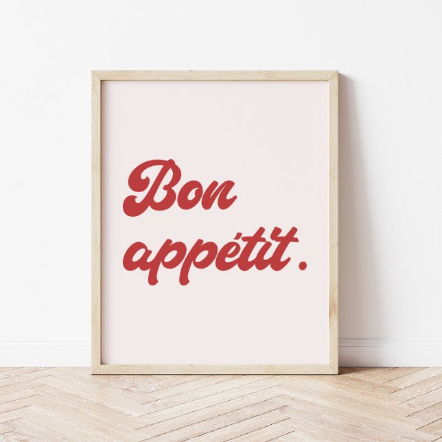 Minimal Retro Script 'Bon Appétit' Küche Poster (Von Creator hochgeladen)