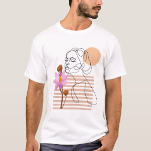 Minimal riechende Blume T-Shirt