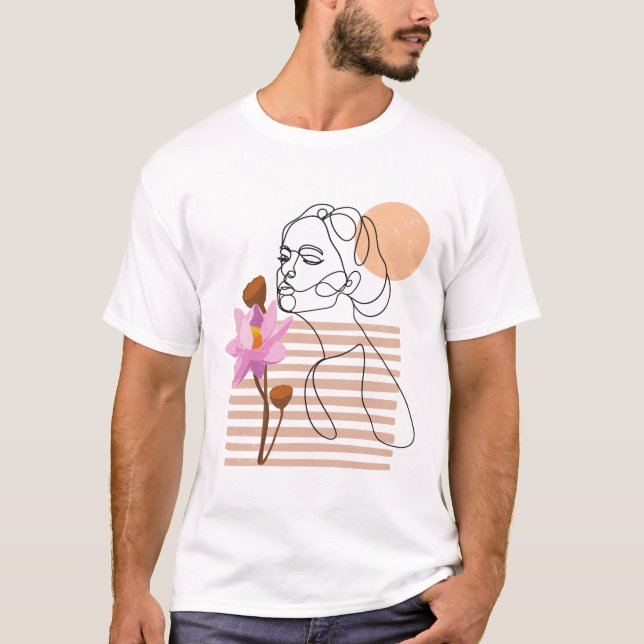 Minimal riechende Blume T-Shirt (Vorderseite)
