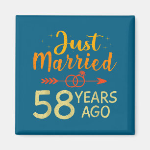 Minimal Romantisch vor 58 Jahren geheiratet Magnet