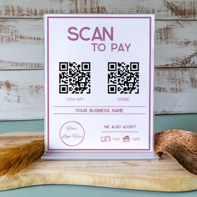 Minimal rosa 2 QR Codes Business Scan zu zahlen Poster (Von Creator hochgeladen)