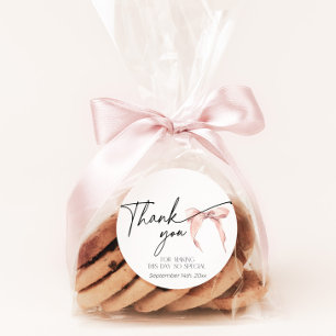 Minimal Rosa Bow Coquette Danke Sticker