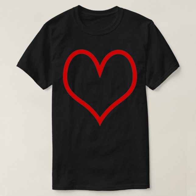 Minimal rosa rote Herzlinie Niedliche Liebe Symbol T-Shirt (Design vorne)