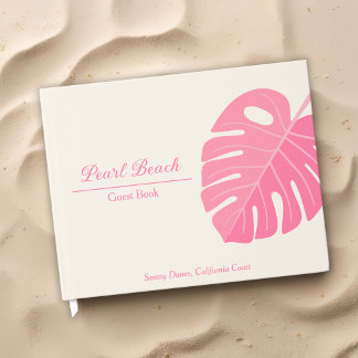 Minimal rosa Tropical Beach Urlaub Vermietung Gästebuch