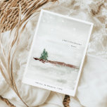 Minimal ruhige, schneebedeckte Pinienbäume Feiertagskarte<br><div class="desc">Mit unserer minimalistischen Urlaubskarte können Sie Ihren Lieben in dieser Urlaubssaison ganz herzliche Wünsche senden. Diese Karte besticht durch eine ruhige Aquarelllandschaft mit zwei Pinienbäumen in einer schneebedeckten Winterlandschaft, die den friedlichen und ruhigen Geist der Saison perfekt abbildet. Das minimalistische Design wird durch niedliche Schneeflocken ergänzt, die der Karte eine...</div>