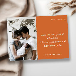 Minimal Rustic 1 Photo Rust Dusky Christmas Spirit Feiertagskarte