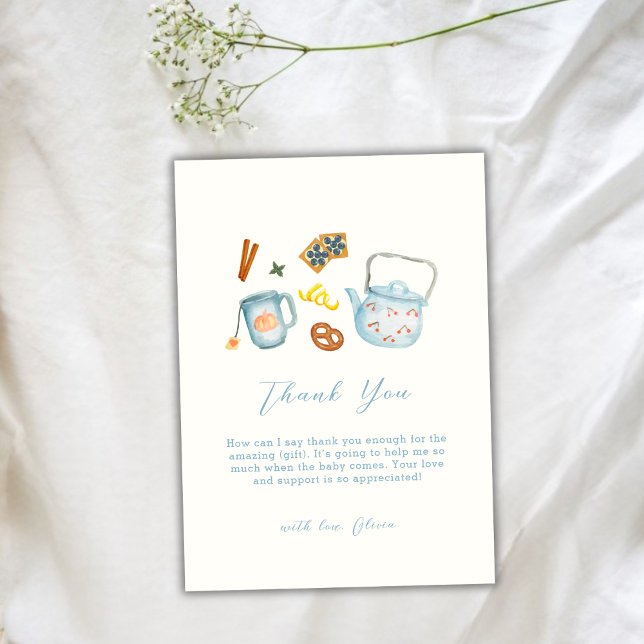 Minimal rustikale Par-Tee-Cookie Kinderdusche Dankeskarte (Minimal Rustic Par-Tea Cookie Baby Shower Thank You Card)