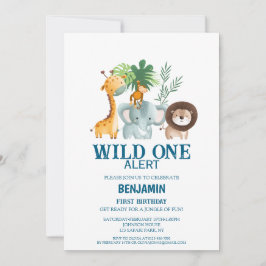Minimal Safari Wild One Birthday  Einladung