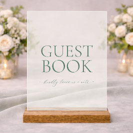 Minimal Sage Green Acrylic Wedding Guest Book Sign Acrylschild