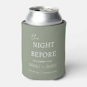 Minimal Sage Green die Nacht vor der Hochzeitsfeie Dosenkühler