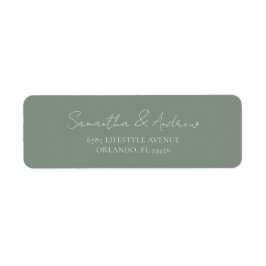 Minimal Sage Green Rücksendeadresse Wedding