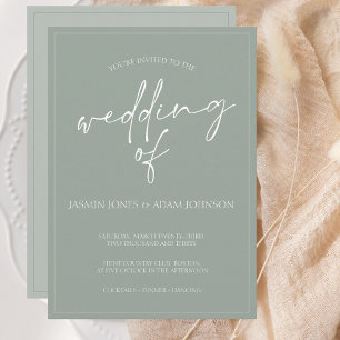 Minimal Sage Green Script Einladung