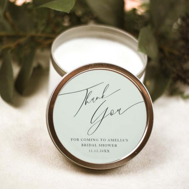 Minimal Sage Green Vielen Dank Brautparty Runder Aufkleber (Von Creator hochgeladen)