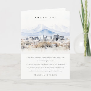 Minimal Salt Lake City Utah Wasserfarbenprägung Dankeskarte