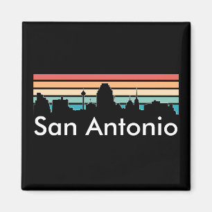 Minimal San Antonio Vintag Sunset Skyline Magnet