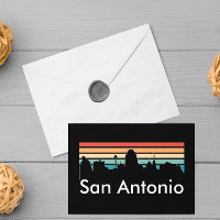 Minimal San Antonio Vintag Sunset Skyline