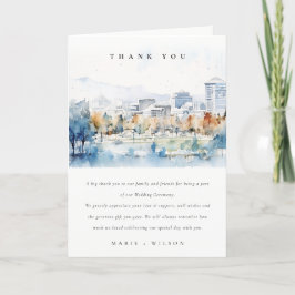 Minimal San Jose, California Watercolor Wedding Dankeskarte