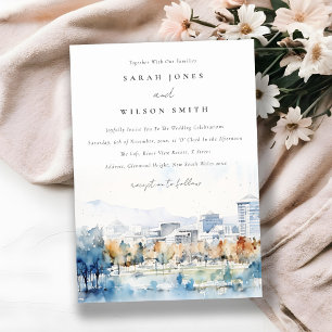 Minimal San Jose, California Watercolor Wedding Einladung