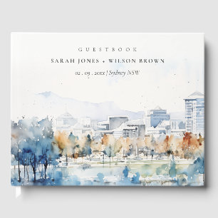 Minimal San Jose, California Watercolor Wedding Gästebuch
