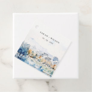 Minimal San Jose, California Watercolor Wedding Geschenkanhänger