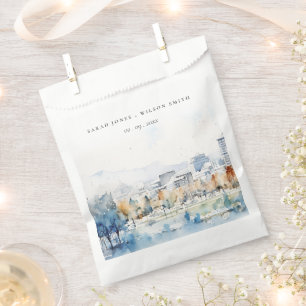 Minimal San Jose, California Watercolor Wedding Geschenktütchen