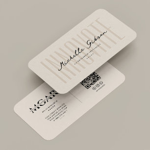 Minimal Sand Beruflich Elegant Monogramm Visitenkarte