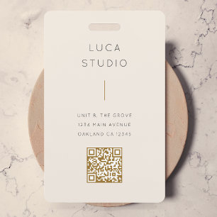 Minimal sauberer einfacher, moderner QR Code Gold Ausweis