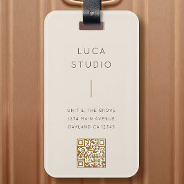 Minimal sauberer einfacher, moderner QR Code Gold Gepäckanhänger