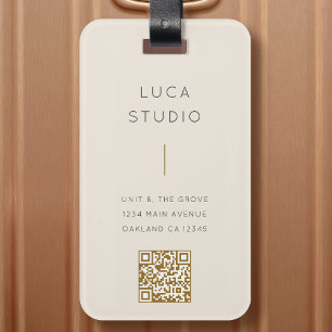 Minimal sauberer einfacher, moderner QR Code Gold  Gepäckanhänger